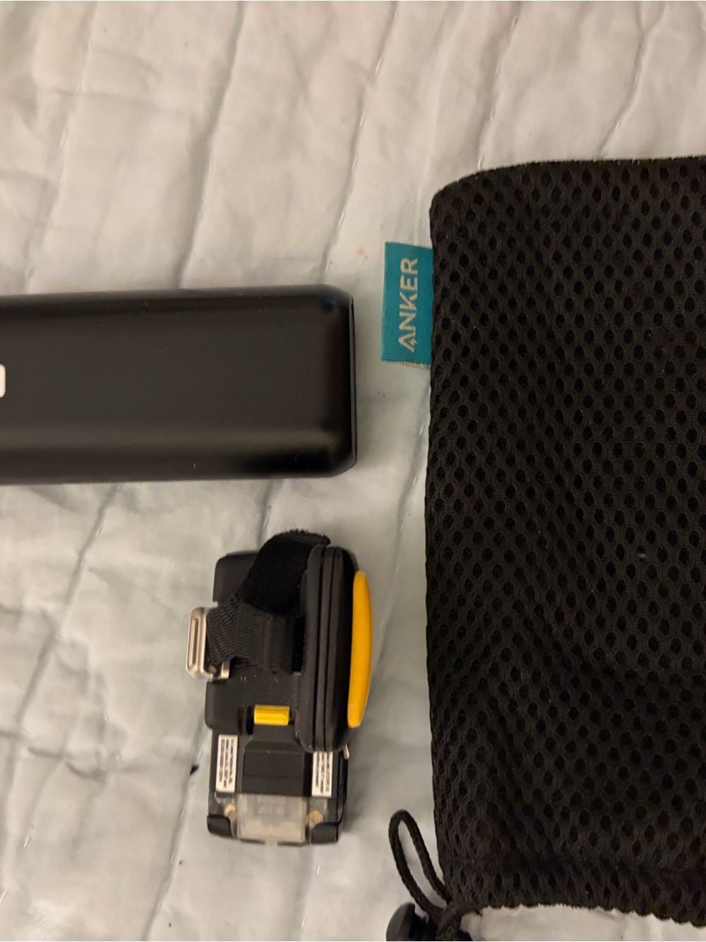 Anker Black Mesh Pouch - power Bank and Yellow-Trim Mount wireless scanner